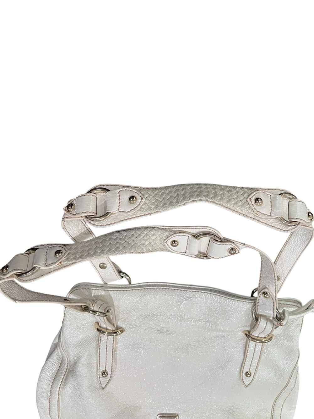 The Sak Shoulder Bag Womens Ivory Pebbled
Leather Satchel Braided Strap - Picture 10 of 13